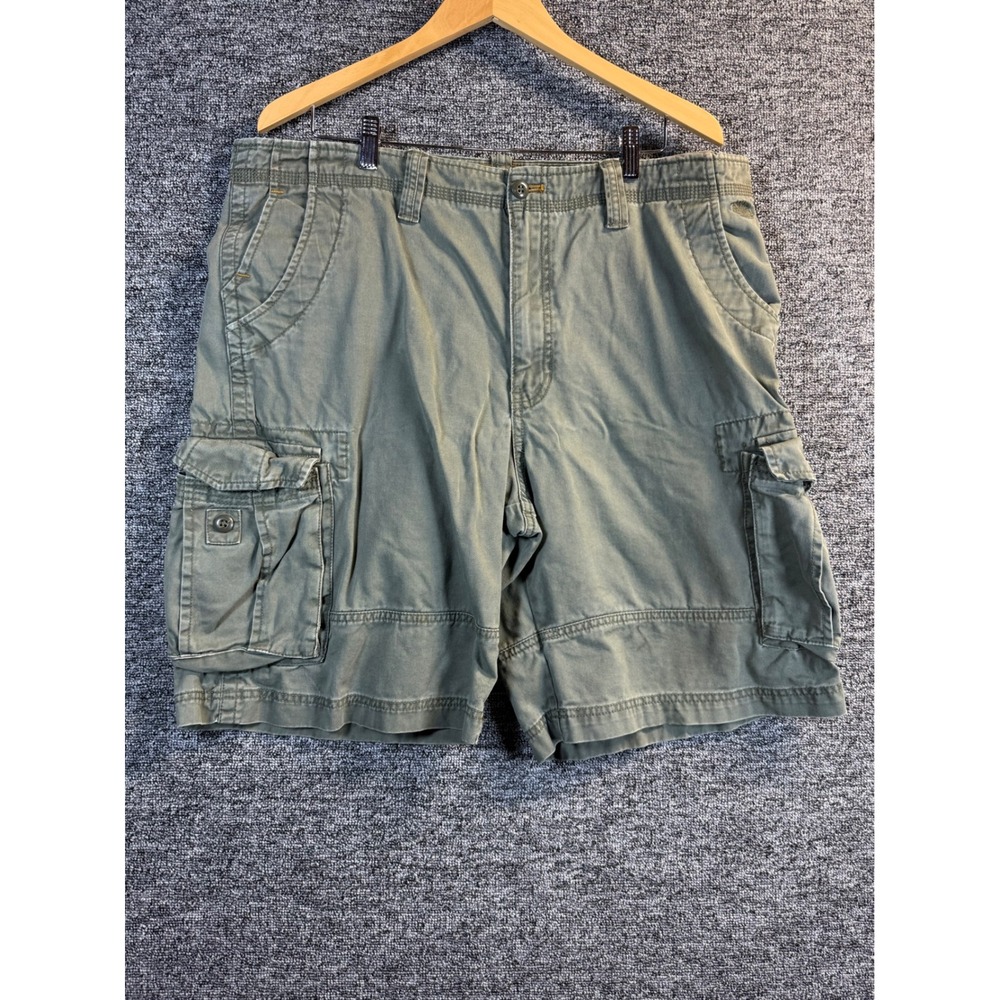 Timberland Mens Olive Green Cotton Cargo Shorts Size 40 Relaxed Fit Utility